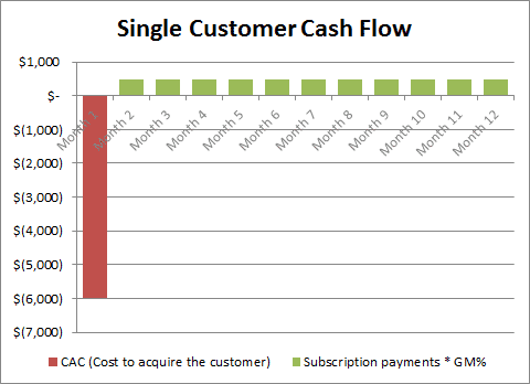 Métricas SaaS - Single Customer Cash Flow