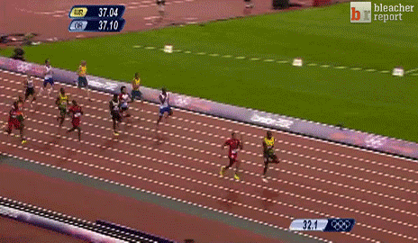 Usain Bolt correndo.